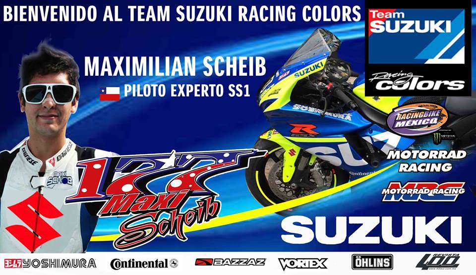 El chileno Maximilian Scheib el nuevo piloto de Suzuki Racing Colors México