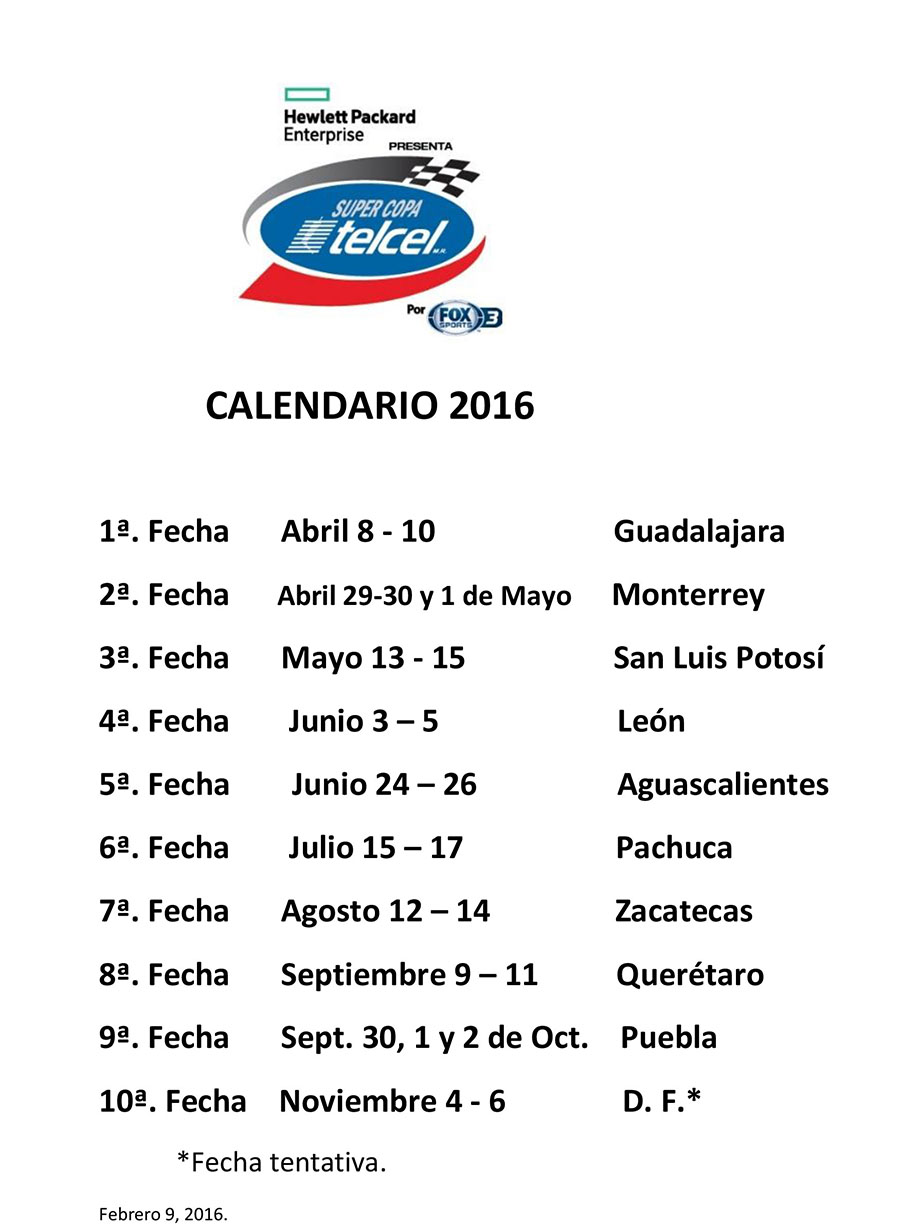 Tercer cambio en el calendario de la Súper Copa Telcel 2016