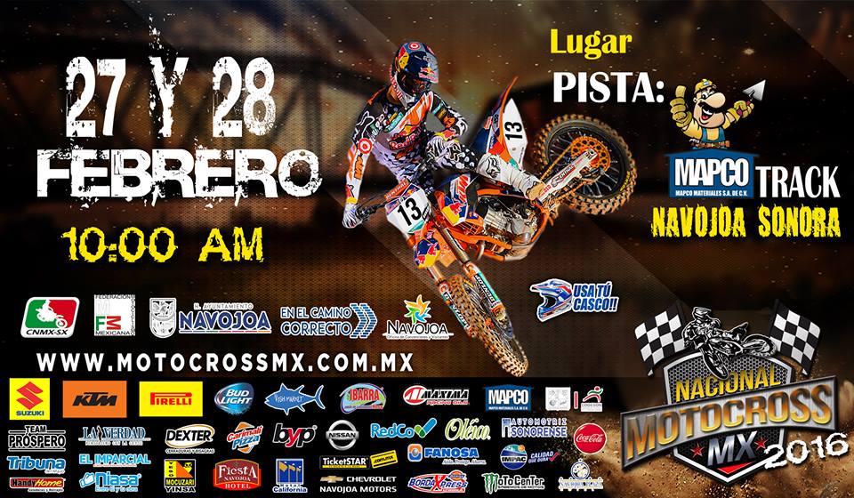Navojoa acoge el segundo round del Nacional de Motocross mexicano 2016