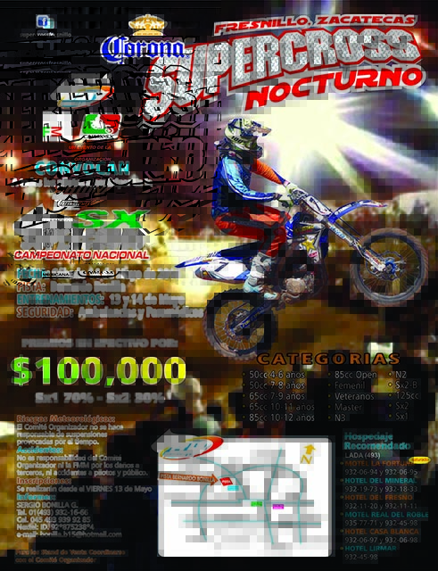 Tercera edición del Supercross Nocturno en Fresnillo