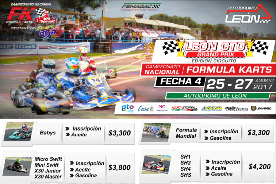 Convocatoria 4° fecha Formula Karts 2017