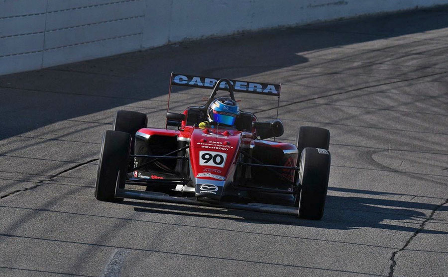Manu Cabrera cerró 9º en el Óvalo de Lucas Oil Raceway dentro de USF2000