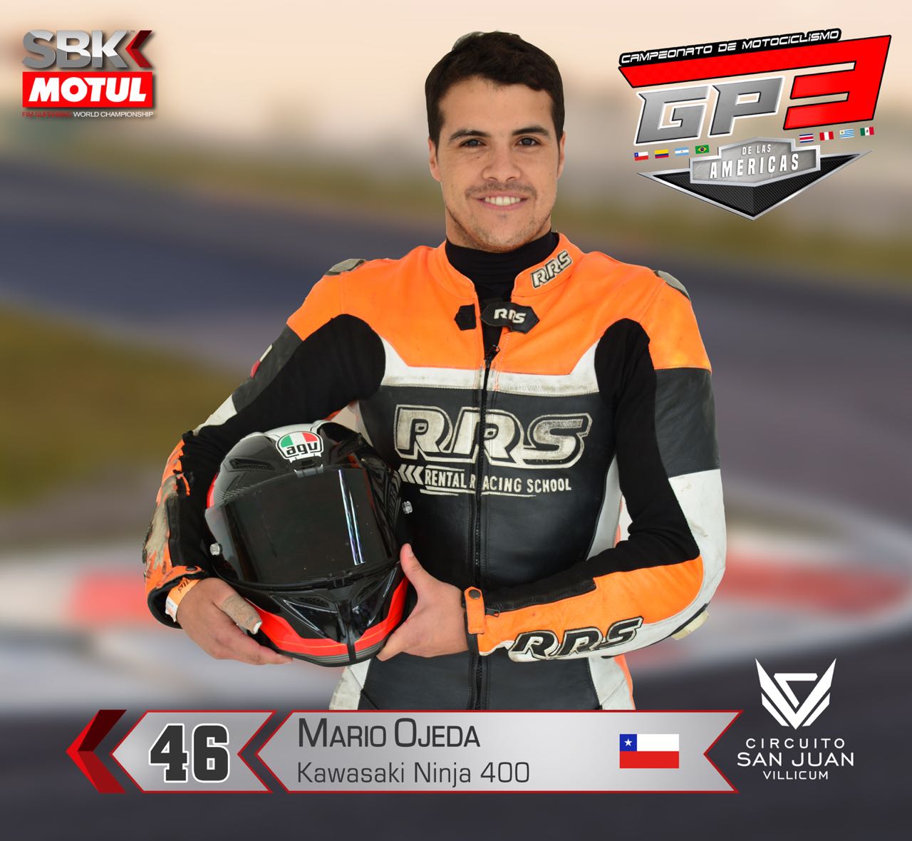 Mario Ojeda Urrutia de Chile, contendiente en el GP3 de las Américas 2018