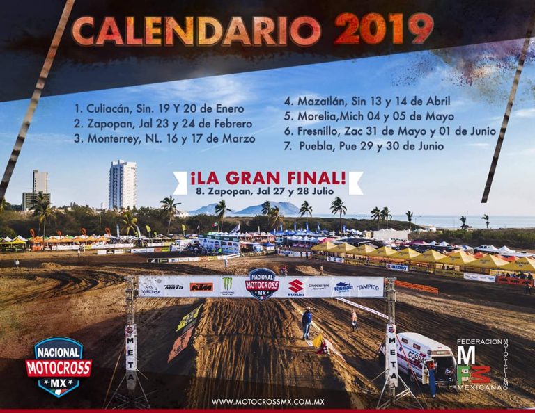 Calendario Nacional Motocross México 2019