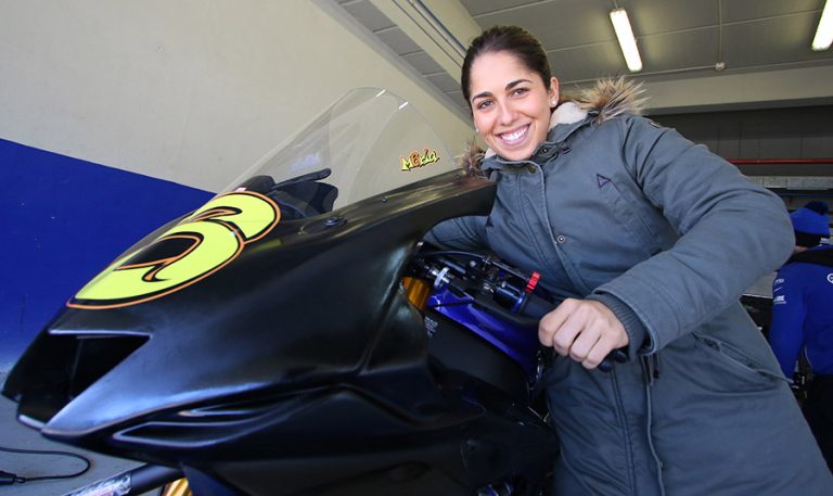 María Herrera con el MS Racing del Campeonato del Mundo FIM Supersport