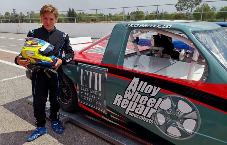 Paco Ablanedo con 13 años el piloto más joven en debutar en la serie NASCAR México