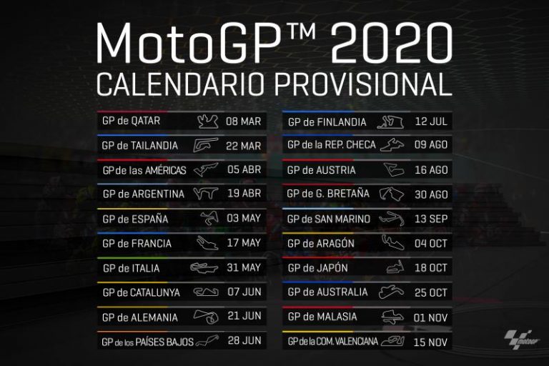 El calendario provisional de 2020 de MotoGP™ sale a la luz