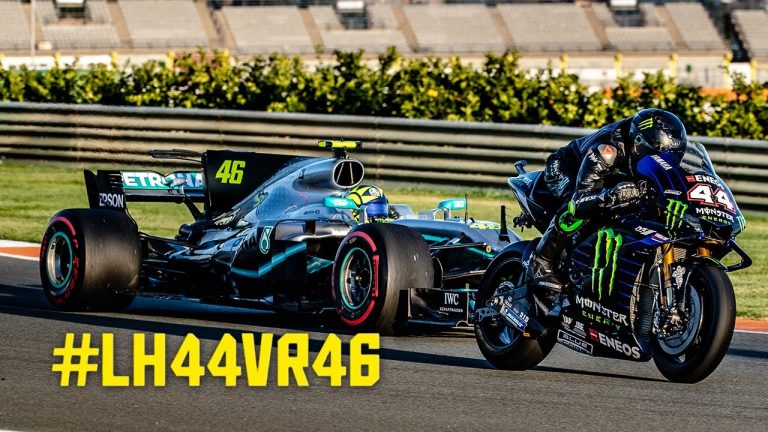 VIDEO: Lewis Hamilton & Valentino Rossi compartieron sus monturas