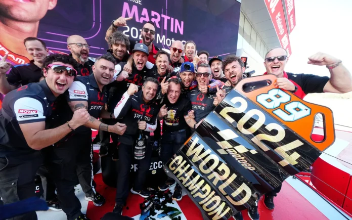 Jorge Martín se corona Campeón Mundial, y Bagnaia se lleva la última victoria del 2024